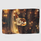 チン日本のクリスマスフェスティバル航海 ゴルフタオル (横)