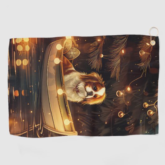 チン日本のクリスマスフェスティバル航海 ゴルフタオル (横)