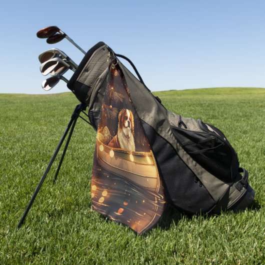 チン日本のクリスマスフェスティバル航海 ゴルフタオル (グリーン)