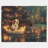 チン日本のクリスマスフェスティバル航海 フリースブランケット (正面(横))