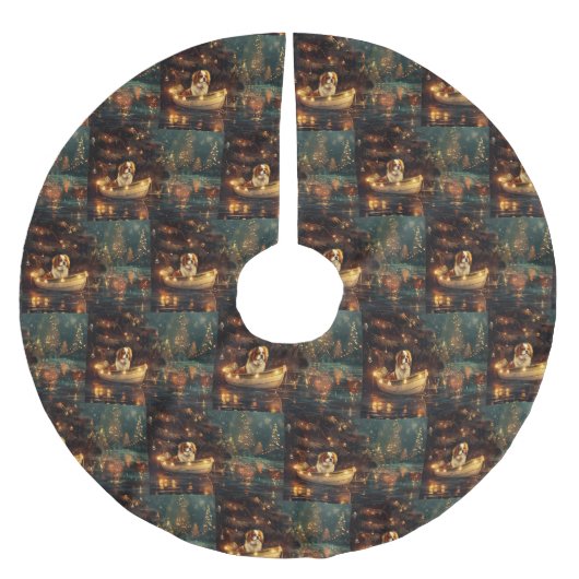 チン日本のクリスマスフェスティバル航海 ブラッシュドポリエステルツリースカート (正面)