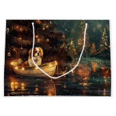 チン日本のクリスマスフェスティバル航海 ラージペーパーバッグ (正面)