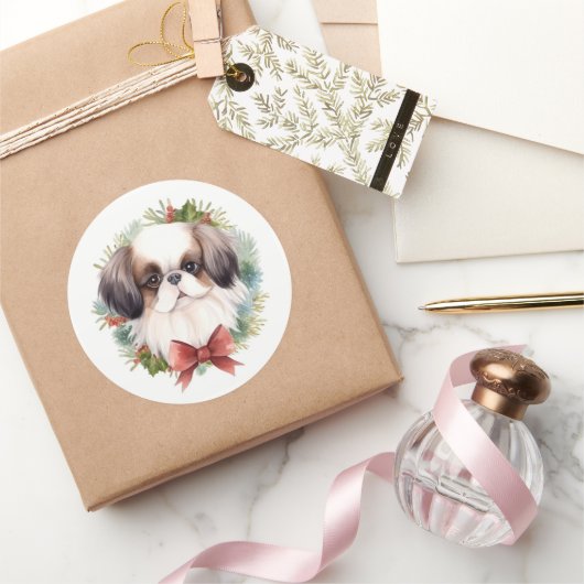 チン日本のクリスマスリースフェスティバルカップ ラウンドシール (ギフト)