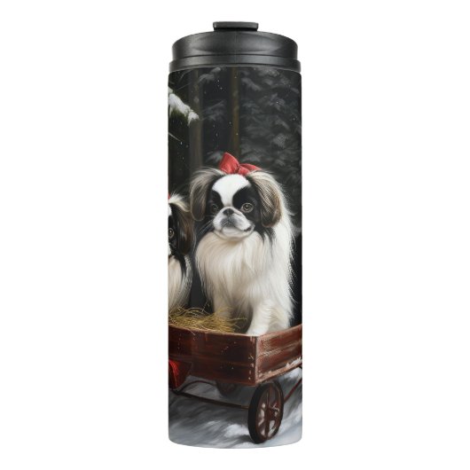 チン日本のスノイそりクリスマスデコール タンブラー (正面)