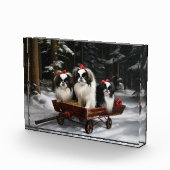 チン日本のスノイそりクリスマスデコール フォトブロック (右)