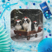 チン日本のスノイそりクリスマスデコール ペーパープレート (パーティー)