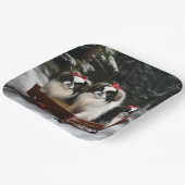 チン日本のスノイそりクリスマスデコール ペーパープレート (傾斜あり)