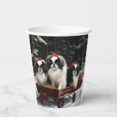 チン日本のスノイそりクリスマスデコール 紙コップ (裏面)