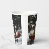 チン日本のスノイそりクリスマスデコール 紙コップ (右)