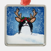 チン日本のトナカイ金属オーナメント メタルオーナメント (正面)