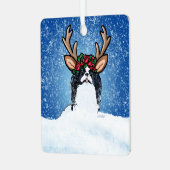 チン日本のトナカイ メタルオーナメント (正面左)