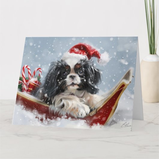 チン日本のドグクリスマスフェスティバル カード (正面)