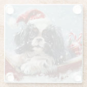 チン日本のドグクリスマスフェスティバル ガラスコースター (裏面)