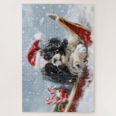 チン日本のドグクリスマスフェスティバル ジグソーパズル (縦)