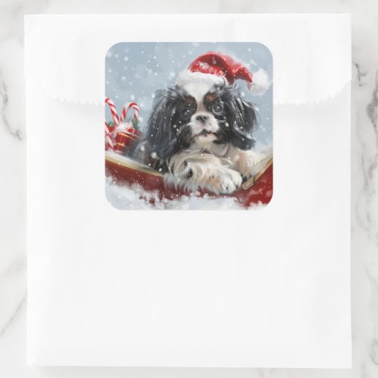 チン日本のドグクリスマスフェスティバル スクエアシール (バッグ)