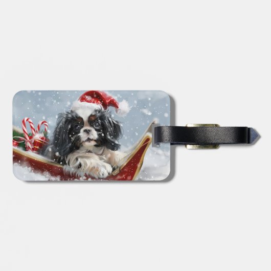 チン日本のドグクリスマスフェスティバル ラゲッジタグ (裏面横)
