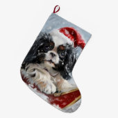 チン日本のドグクリスマスフェスティバル ラージクリスマスストッキング (正面 (吊り時))