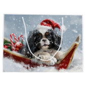 チン日本のドグクリスマスフェスティバル ラージペーパーバッグ (裏面)