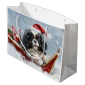 チン日本のドグクリスマスフェスティバル ラージペーパーバッグ (裏面アングル)