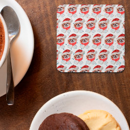 チン日本のドッグがクリスマススターを育む スクエアペーパーコースター