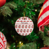 チン日本のドッグがクリスマススターを育む セラミックオーナメント