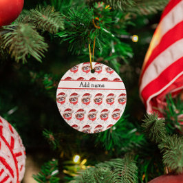 チン日本のドッグがクリスマススターを育む セラミックオーナメント