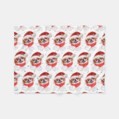 チン日本のドッグがクリスマススターを育む フリースブランケット (正面(横))