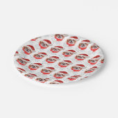 チン日本のドッグがクリスマススターを育む ペーパープレート (アングル)