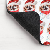 チン日本のドッグがクリスマススターを育む マウスパッド (コーナー)