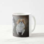 チン日本のドッグアートマグ コーヒーマグカップ (正面右)