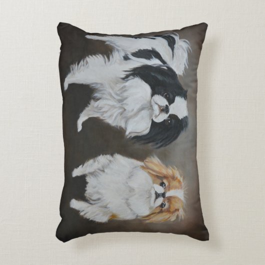 チン日本のドッグアート枕 アクセントクッション (正面(垂直))