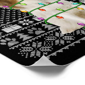 チン日本のドッグラバーサンタ日本の醜いチンC ポスター (角)