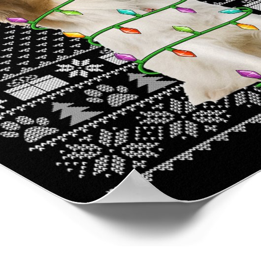 チン日本のドッグラバーサンタ日本の醜いチンC ポスター (角)