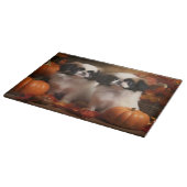 チン日本のドッグ秋ハロウィーン カッティングボード (角)