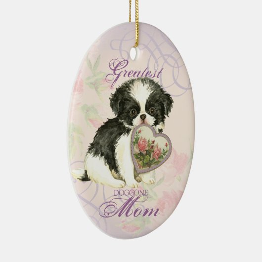 チン日本のハートママセラミックオーナメント セラミックオーナメント (右)