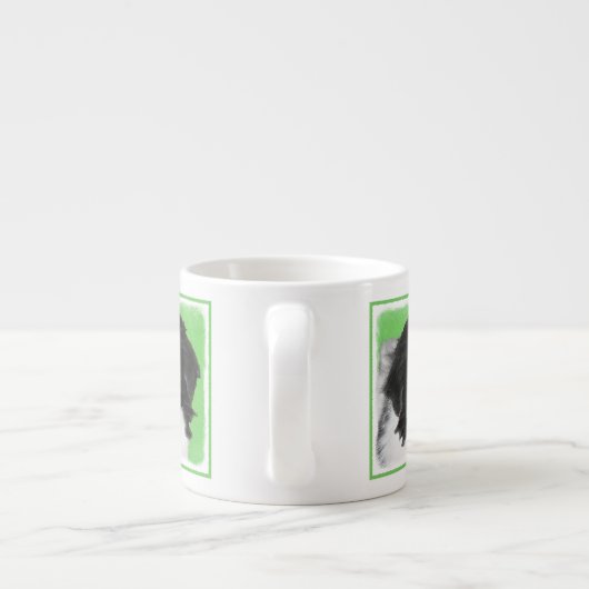 チン日本のパピー絵画ズ – Dog Art エスプレッソカップ (裏面)