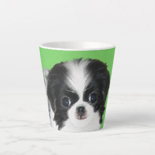 チン日本のパピー絵画ズ – Dog Art カフェラテマグ