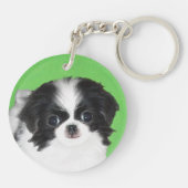 チン日本のパピー絵画ズ – Dog Art キーホルダー (裏面)