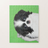 チン日本のパピー絵画ズ – Dog Art ジグソーパズル (縦)