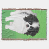 チン日本のパピー絵画ズ – Dog Art スローブランケット (正面)