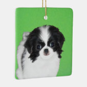 チン日本のパピー絵画ズ – Dog Art セラミックオーナメント (右)