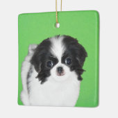 チン日本のパピー絵画ズ – Dog Art セラミックオーナメント (左)