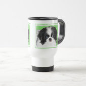 チン日本のパピー絵画ズ – Dog Art トラベルマグ (正面右)