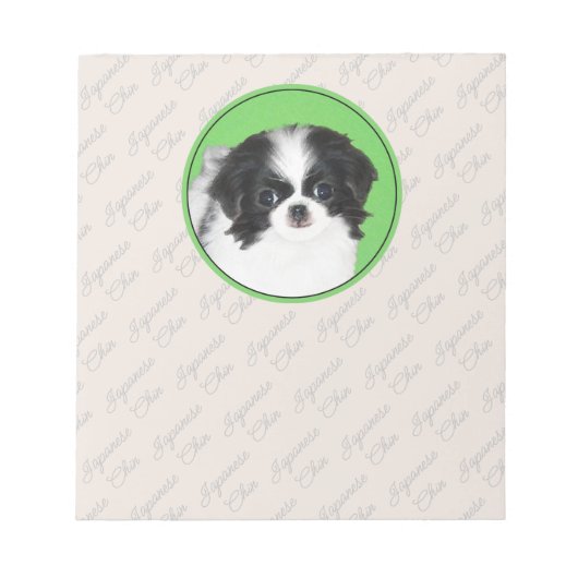 チン日本のパピー絵画ズ – Dog Art ノートパッド (正面)