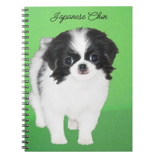 チン日本のパピー絵画ズ – Dog Art ノートブック (正面)