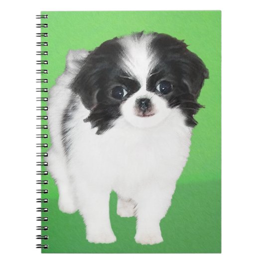チン日本のパピー絵画ズ – Dog Art ノートブック (正面)