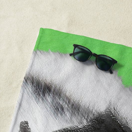 チン日本のパピー絵画ズ – Dog Art ビーチタオル (インサイチュ)