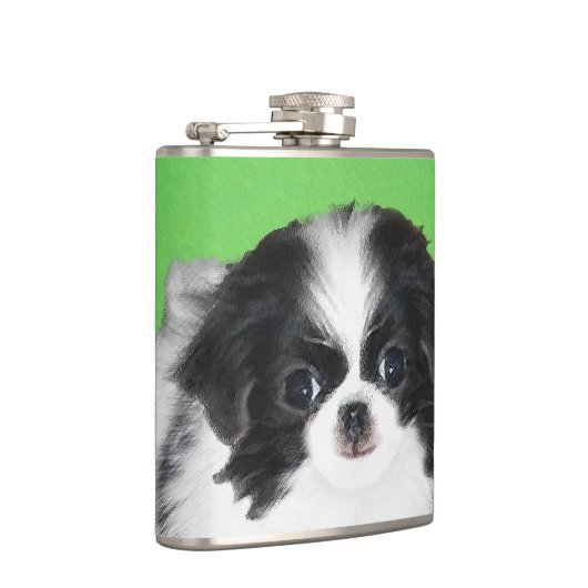 チン日本のパピー絵画ズ – Dog Art フラスク (右)