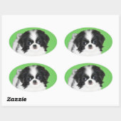 チン日本のパピー絵画ズ – Dog Art 楕円形シール (シート)