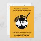 チーキーオレンジテニス🎾忍者ハッピーバースデー ポストカード (正面/裏面)